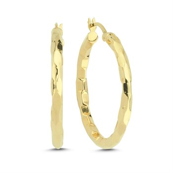 KüpeHalka Altın Küpe – Dalgalı Formda 3 cm çapında - Penna Jewels