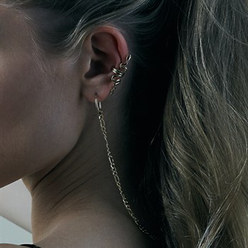 KÜPEZincirli Altın Boyun Küpesi - Diverso - Penna Jewels