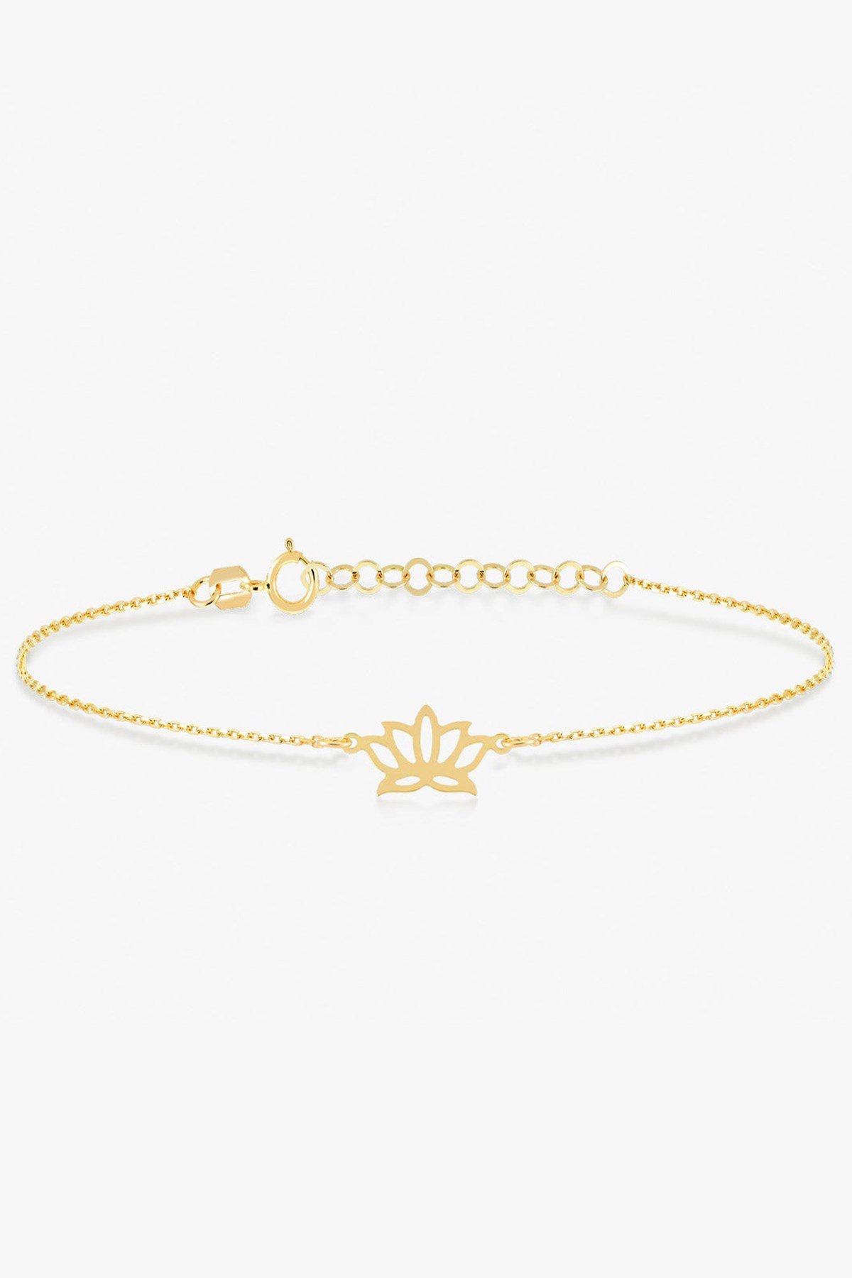 14 AYAR ALTIN LOTUS ÇİÇEĞİ BİLEKLİK