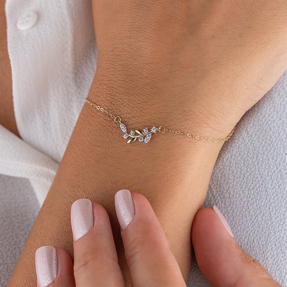 Buğday Tanesi 14 Ayar Altın Kadın Bileklik