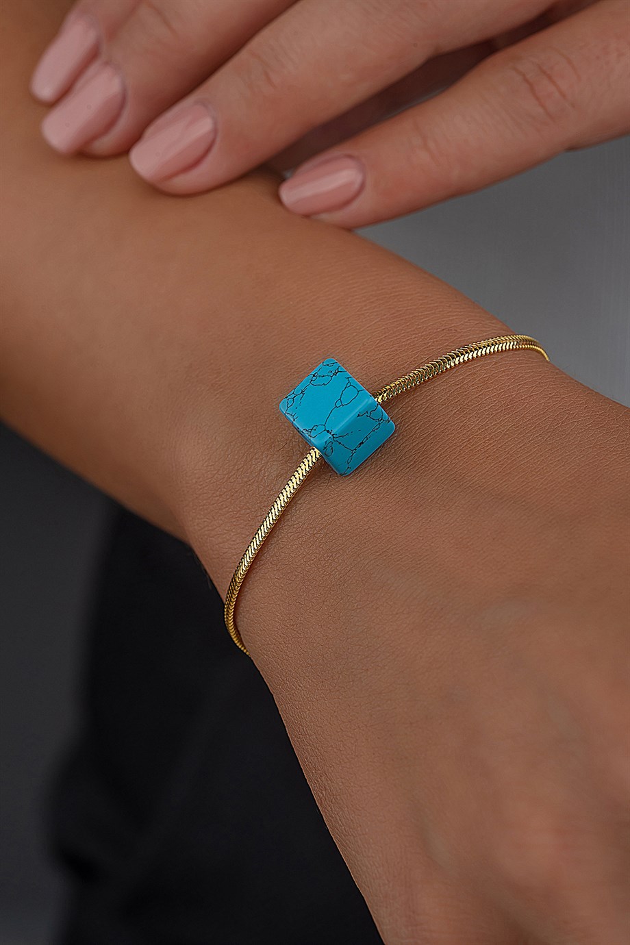 14 Ayar Altın Tondo Nazar Taşlı Bileklik