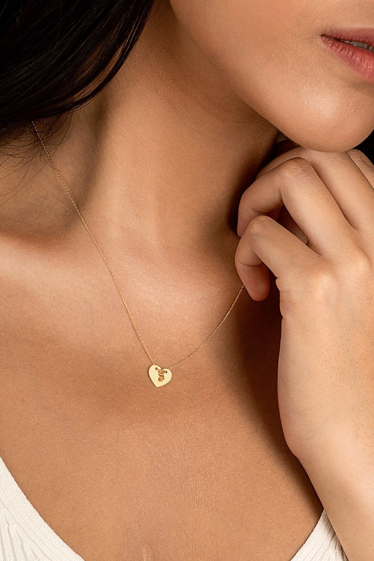 !4 AYAR ALTIN KALP KOLYE