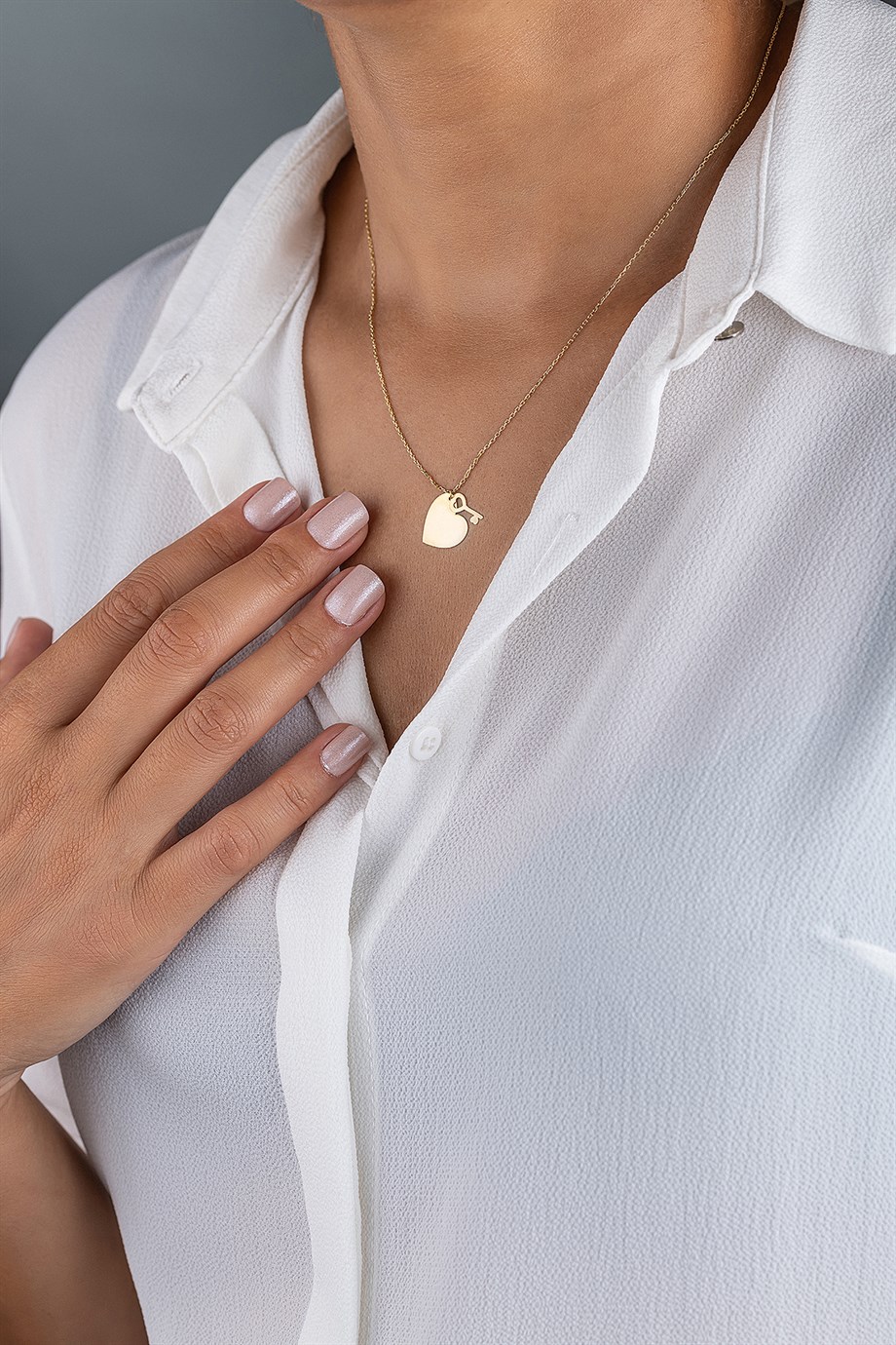 Kalbin Anahtarı 14 Ayar Altın Kadın Kolye