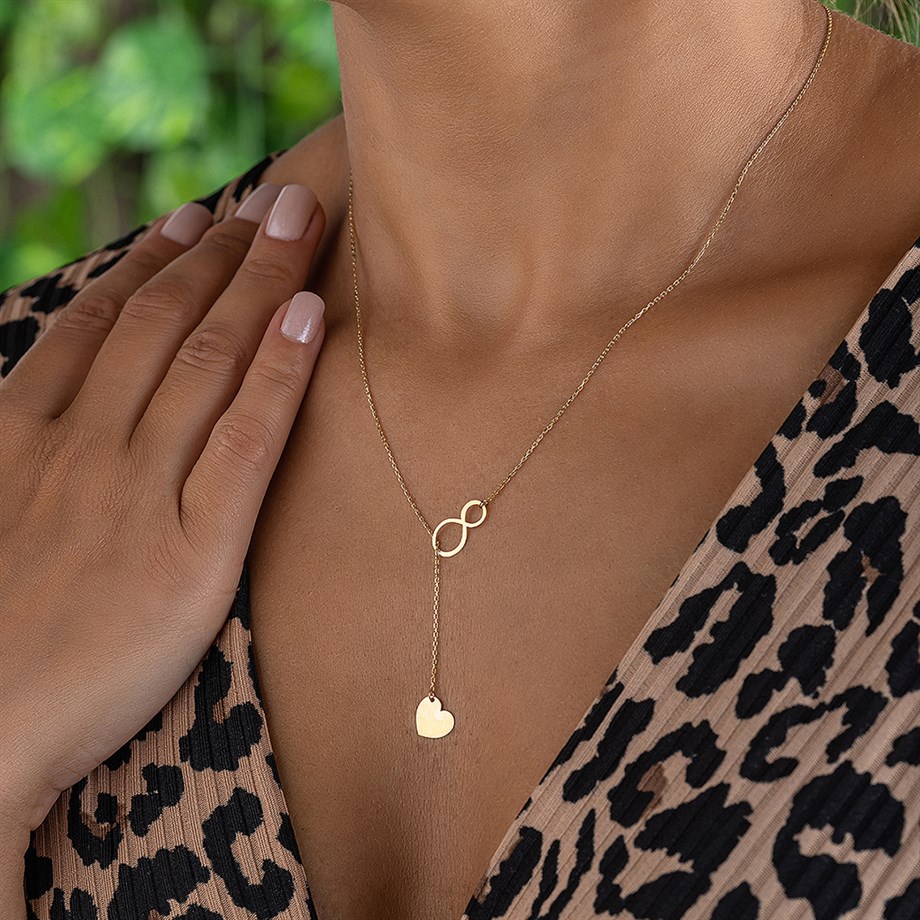 Kalbin Sonsuzluğu 14 Ayar Altın Kadın Kolye