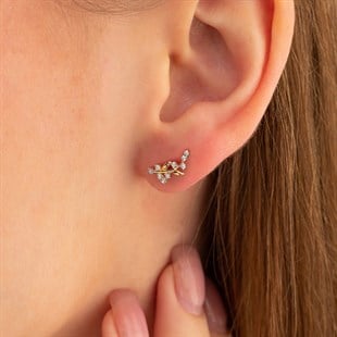 14 Ayar Altın Buğday Modeli Küpe