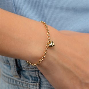 DOCH ZİNCİRLİ KALP KADIN BİLEKLİK