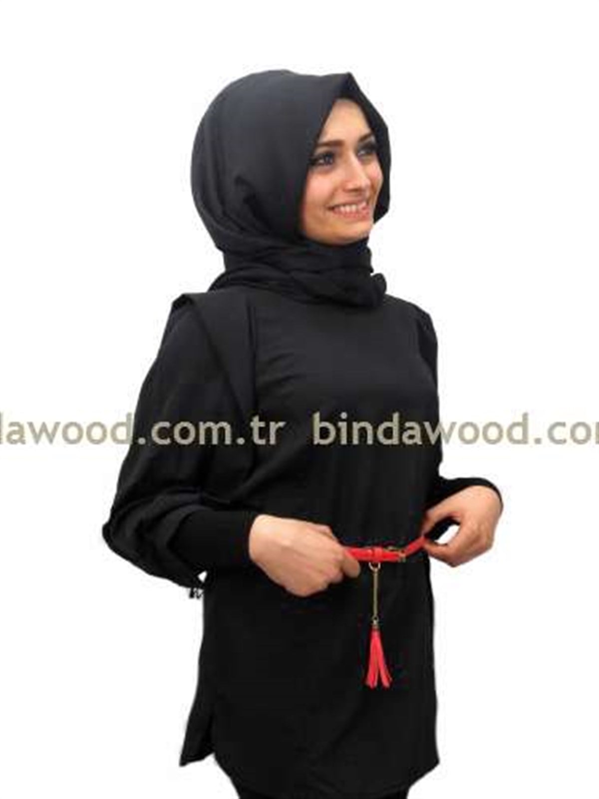 Bluz Siyah Tesettür Tunik Puane