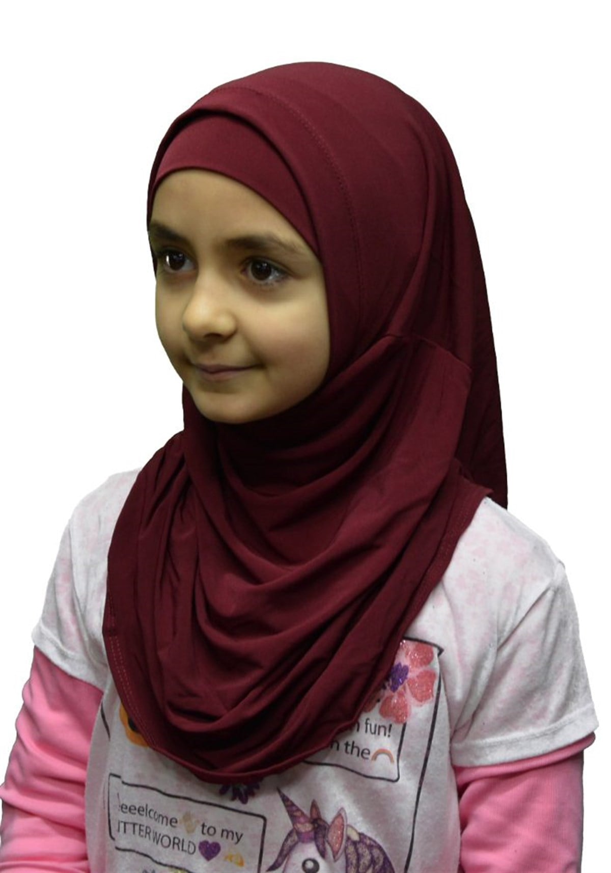 Bordo Çocuk Pratik Eşarp