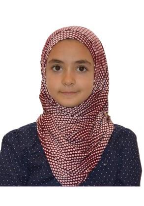 Bordo Zemin Beyaz Puan Çocuk Pratik Eşarp