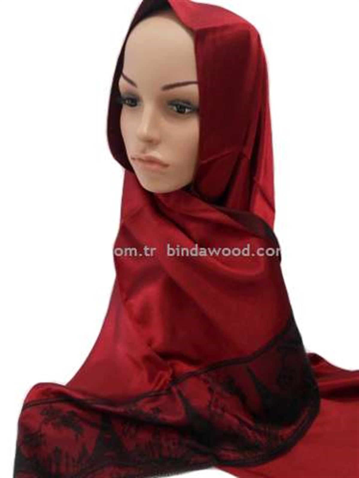 Dantelli Şal Eyfel Bordo