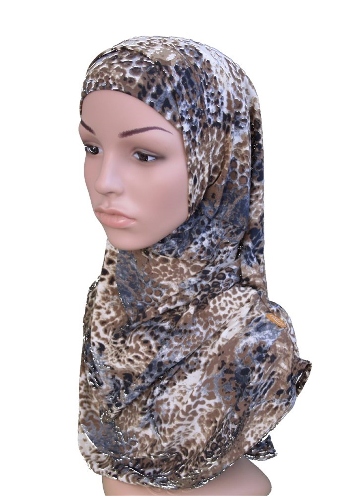 Firdevs Pratik Eşarp Vizon Leopar