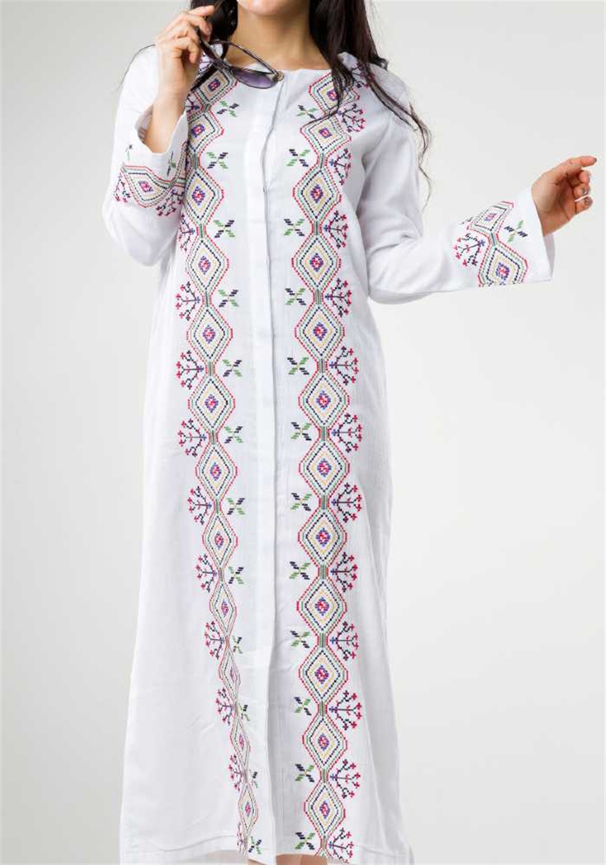Kaftan Elbise Beyaz