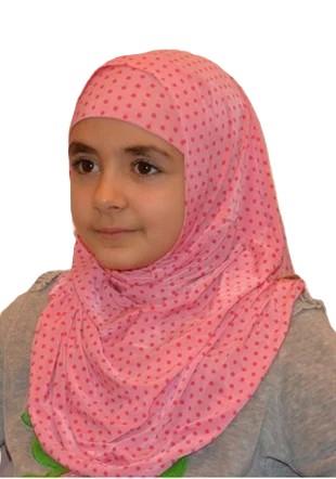 Kırmızı Puanlı Çocuk Pratik Eşarp