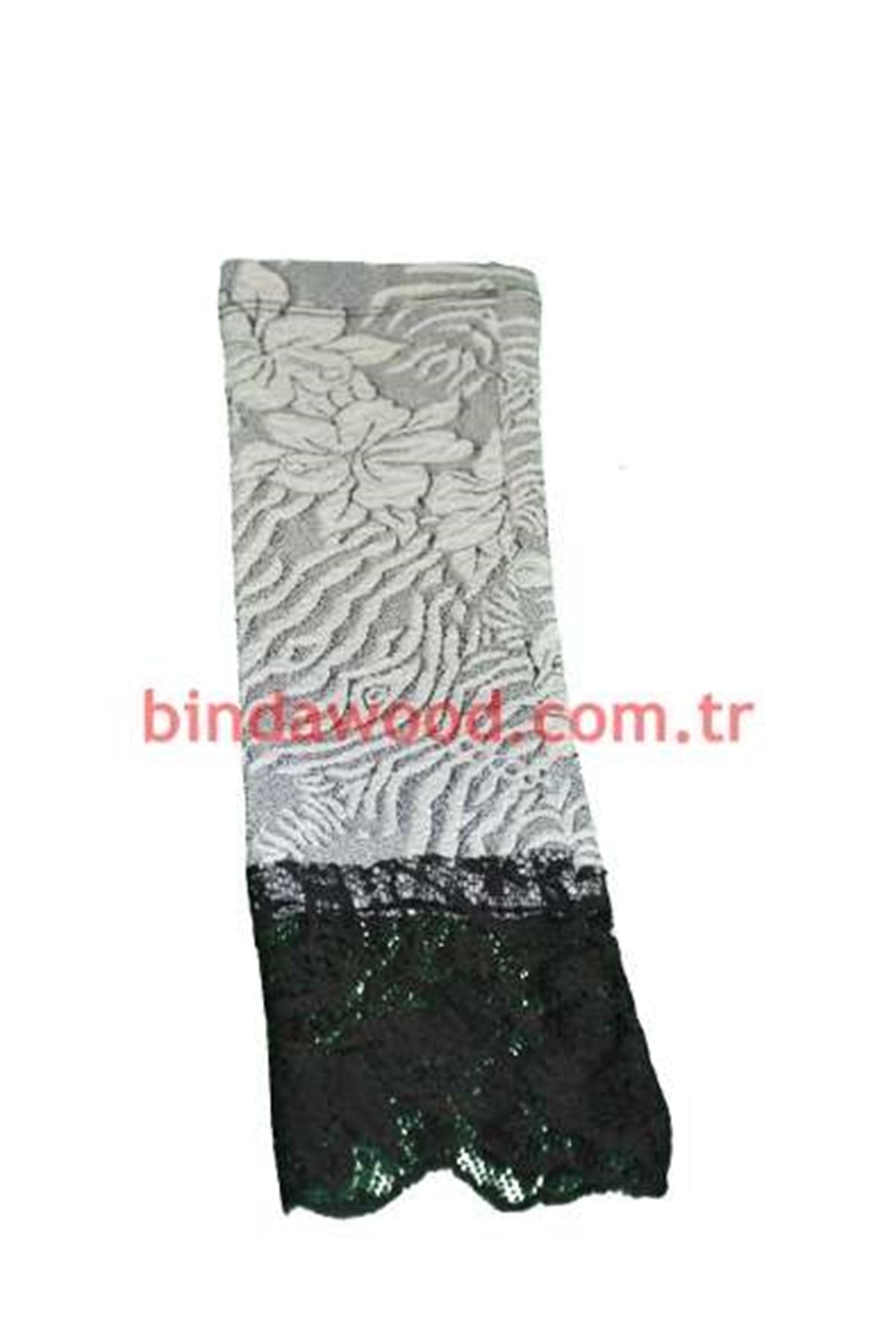 Kışlık Gri Desenli Dantelli Tesettür Kolluk