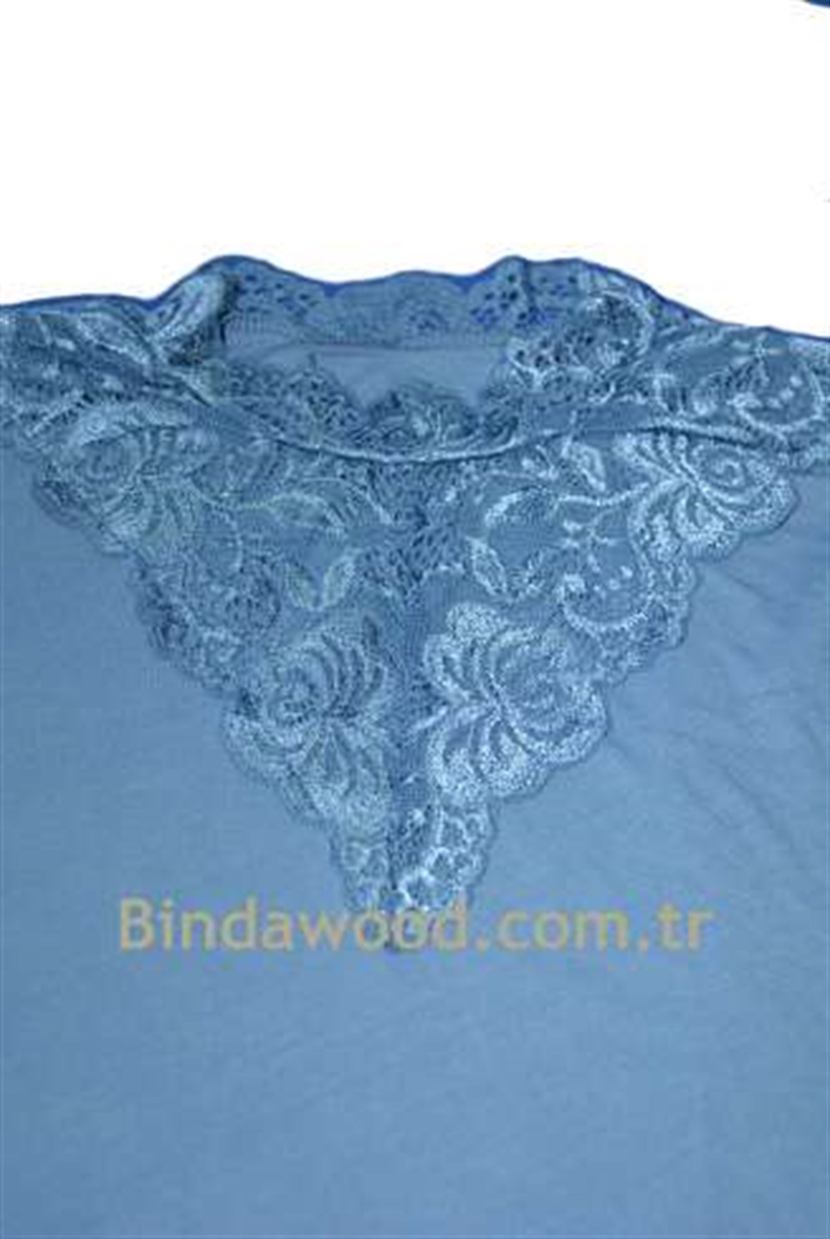 Mavi Dantelli Boyunluk
