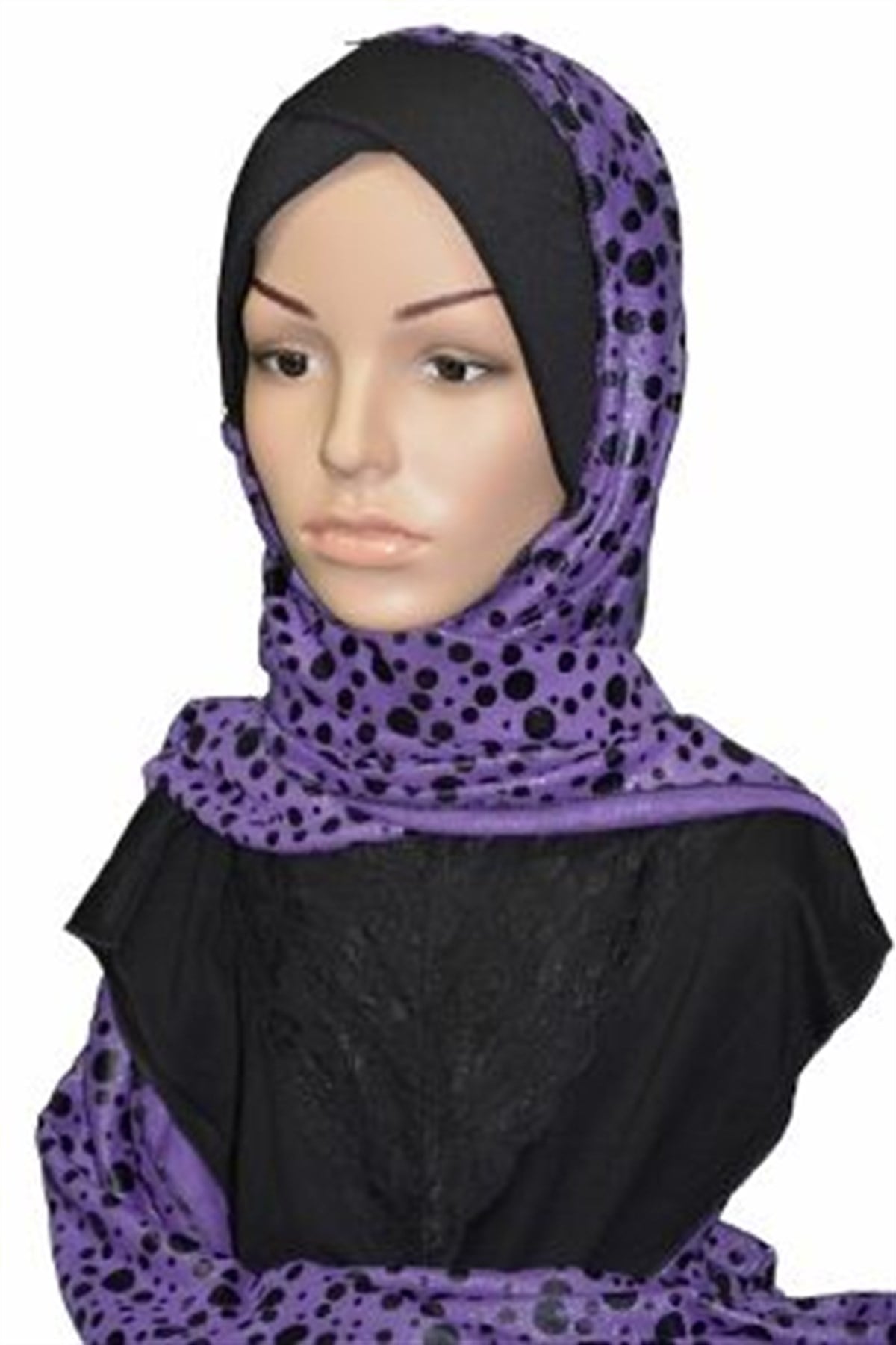 Mor Puanlı Şallı Bone