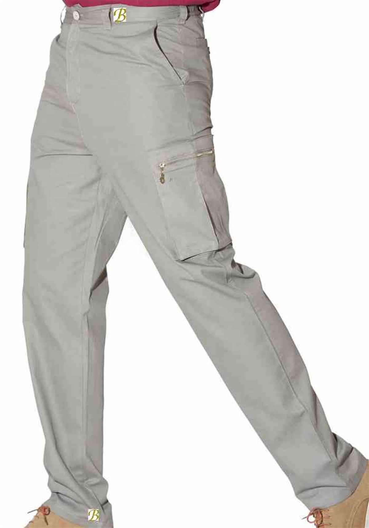 Pantolon Kargo Gabardin Cepli Gri 07