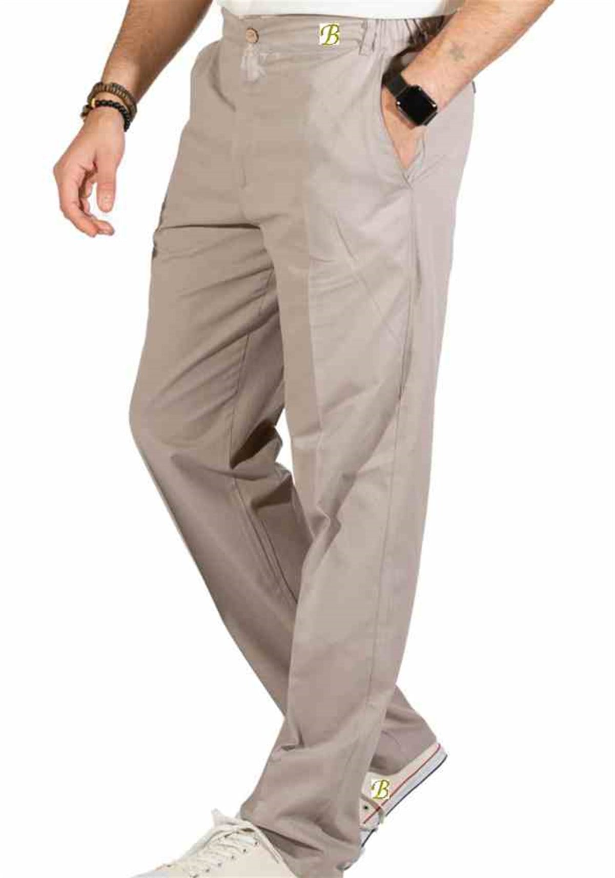 Pantolon Pamuk Gabardin Cepli Vizon