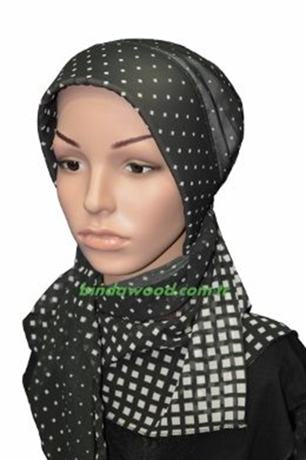 Pratik Başörtü Siyah Beyaz