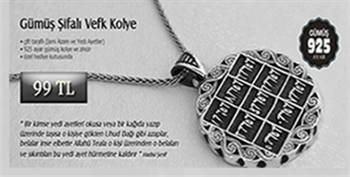 Şifalı Vefk İsmi Azam Kolye