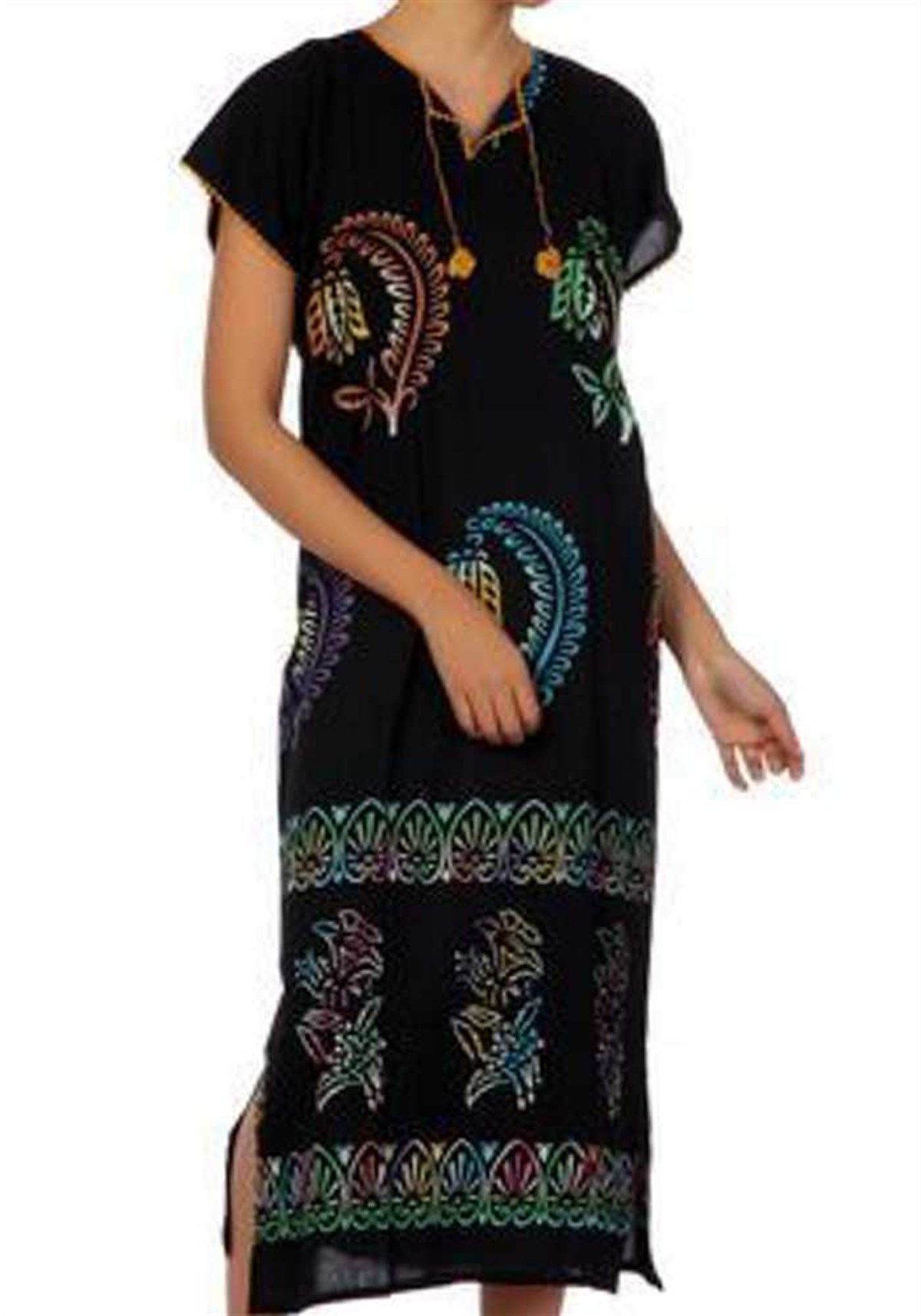 Taşbaskı Elbise Siyah