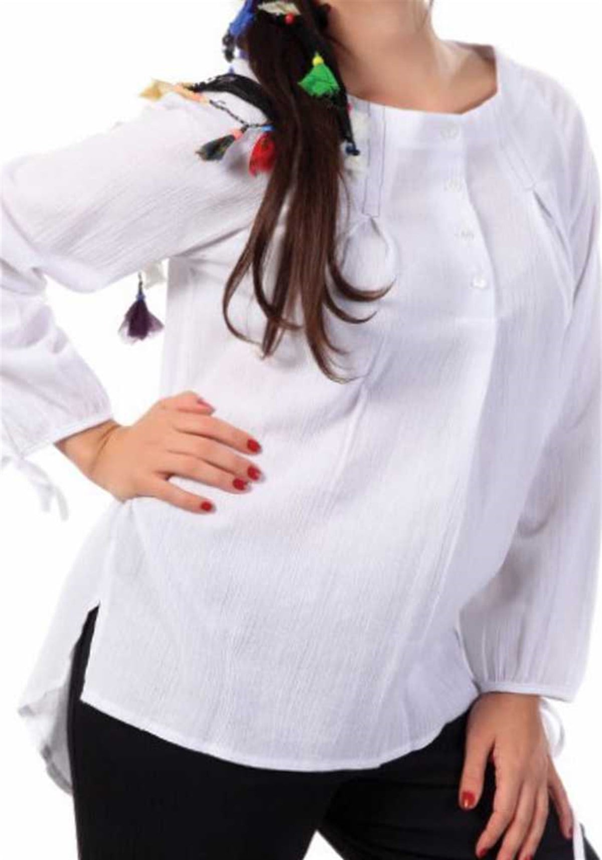 Uzun Kol Kurdele Bluz