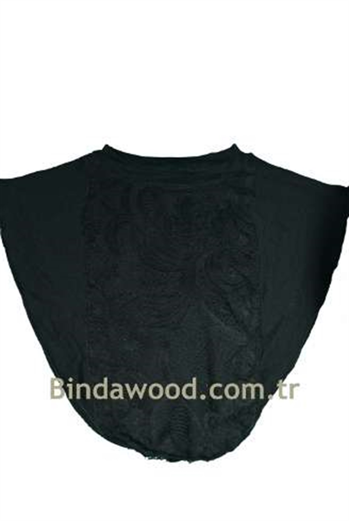 Yaka Güpürlü Siyah