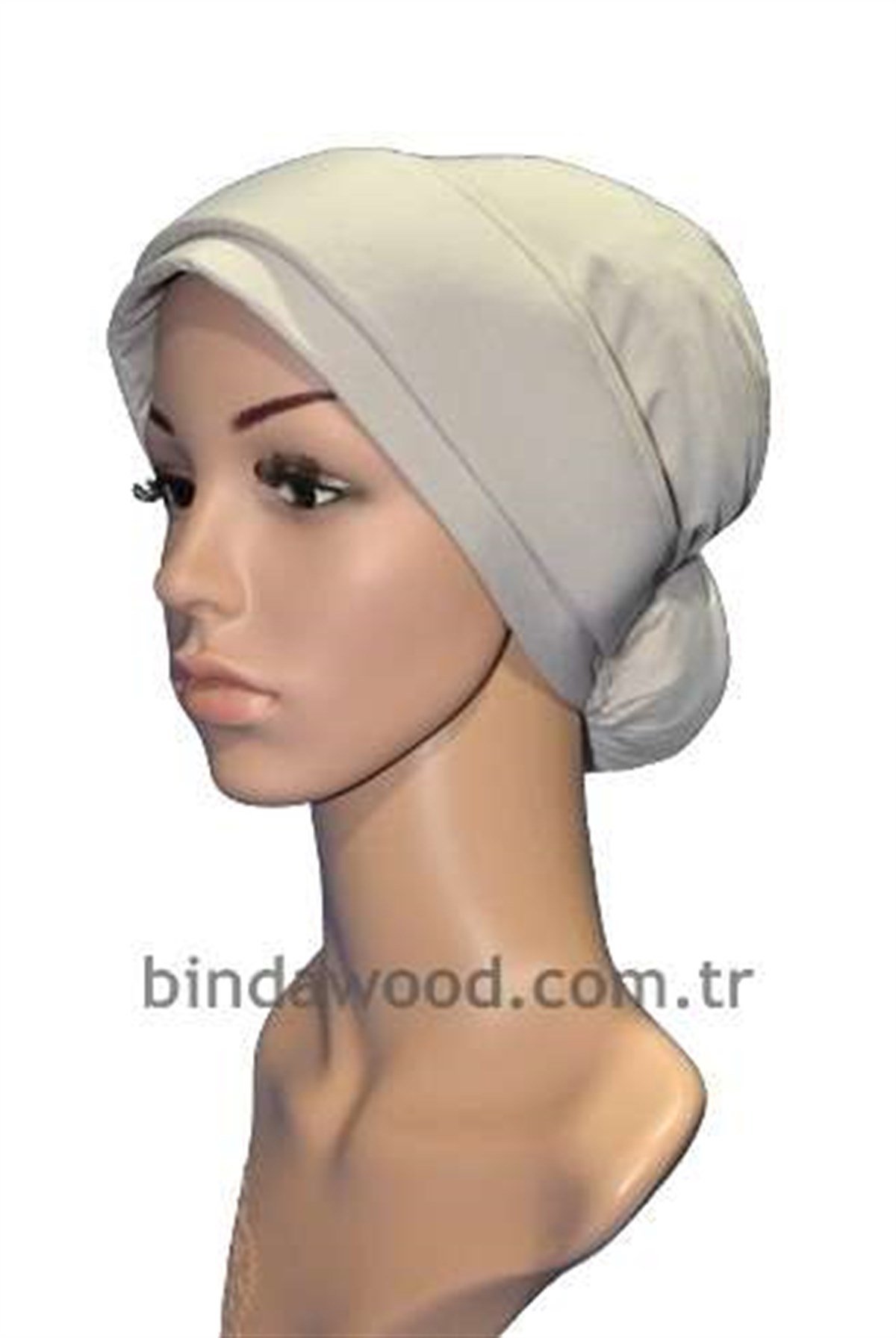 Abiye Bej Rengi Topuzlu Türban Bone