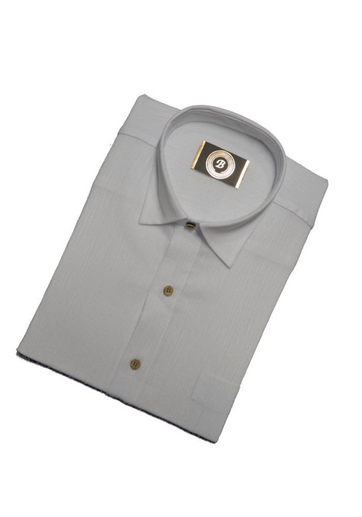 Açık Mavi Ekoseli Gömlek Kısa Kollu 