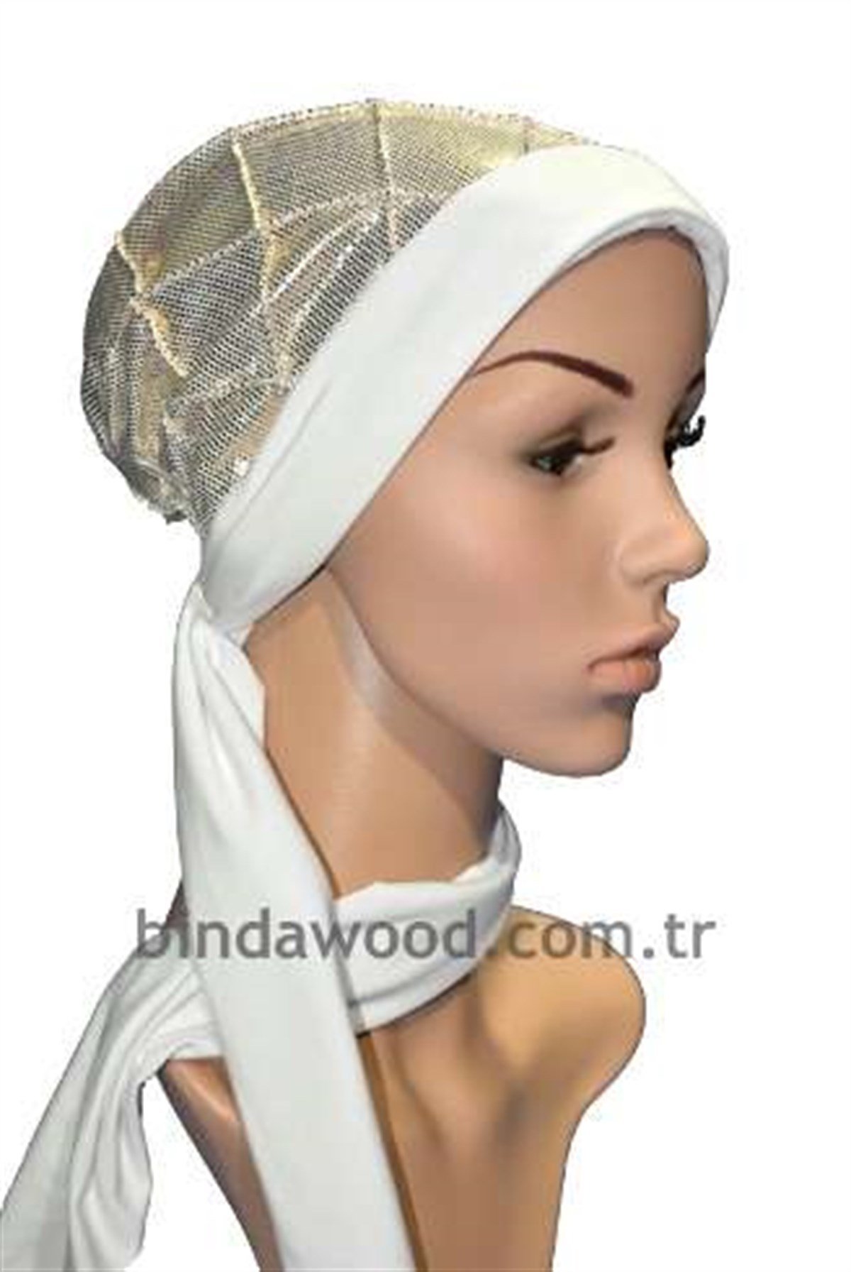 Altın Sarısı Fularlı Fantazi Abiye Türban Bone