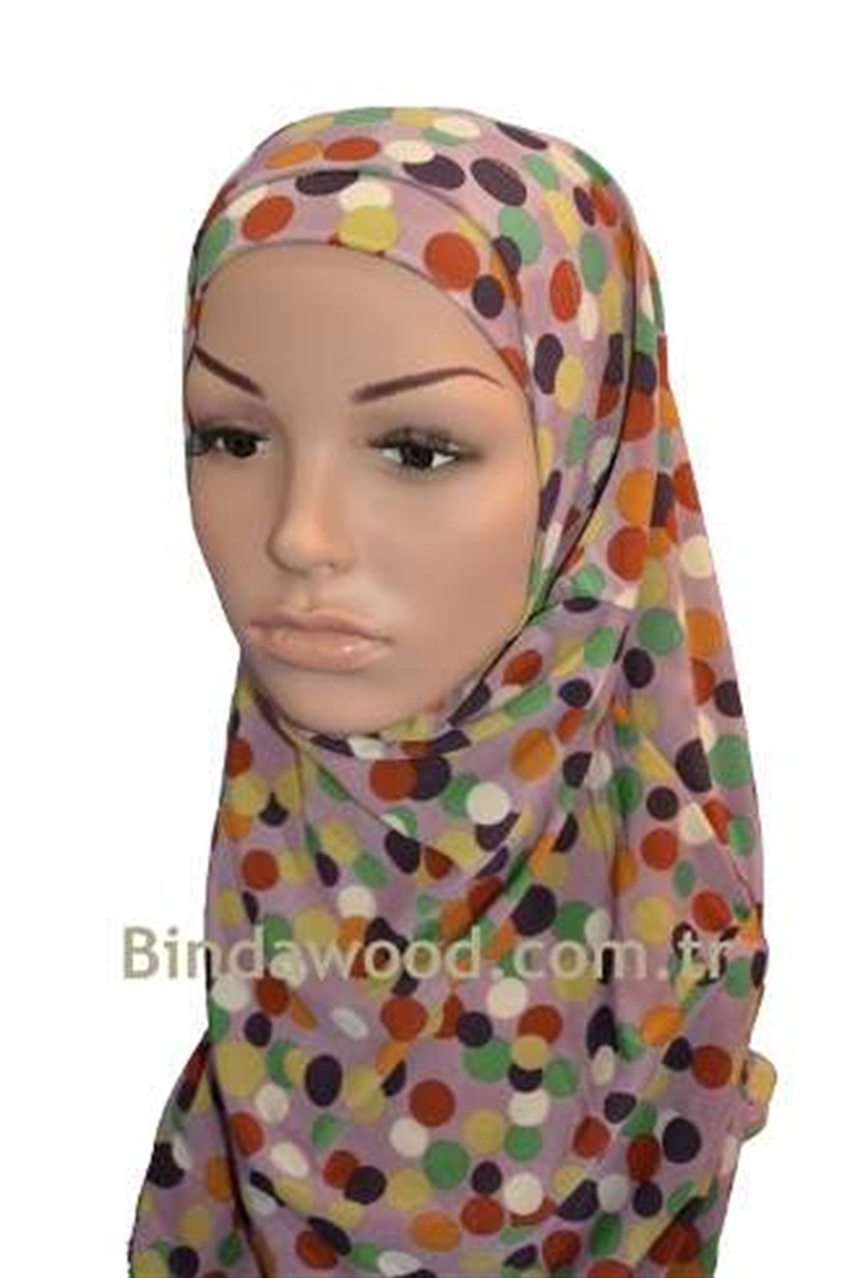 Bej Puanlı Pratik Eşarp