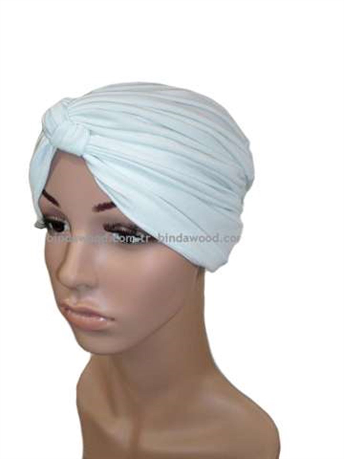 Beyaz Bukle Hazır Türban