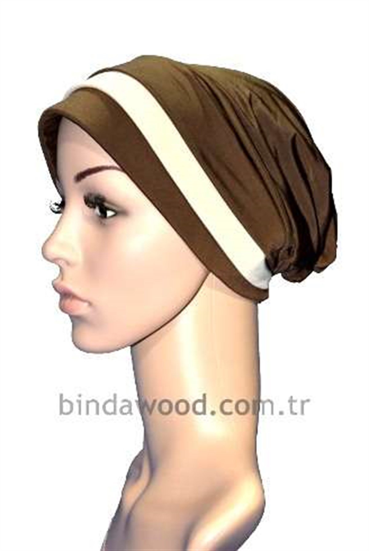 Beyaz Kahve Abiye Türban Bone