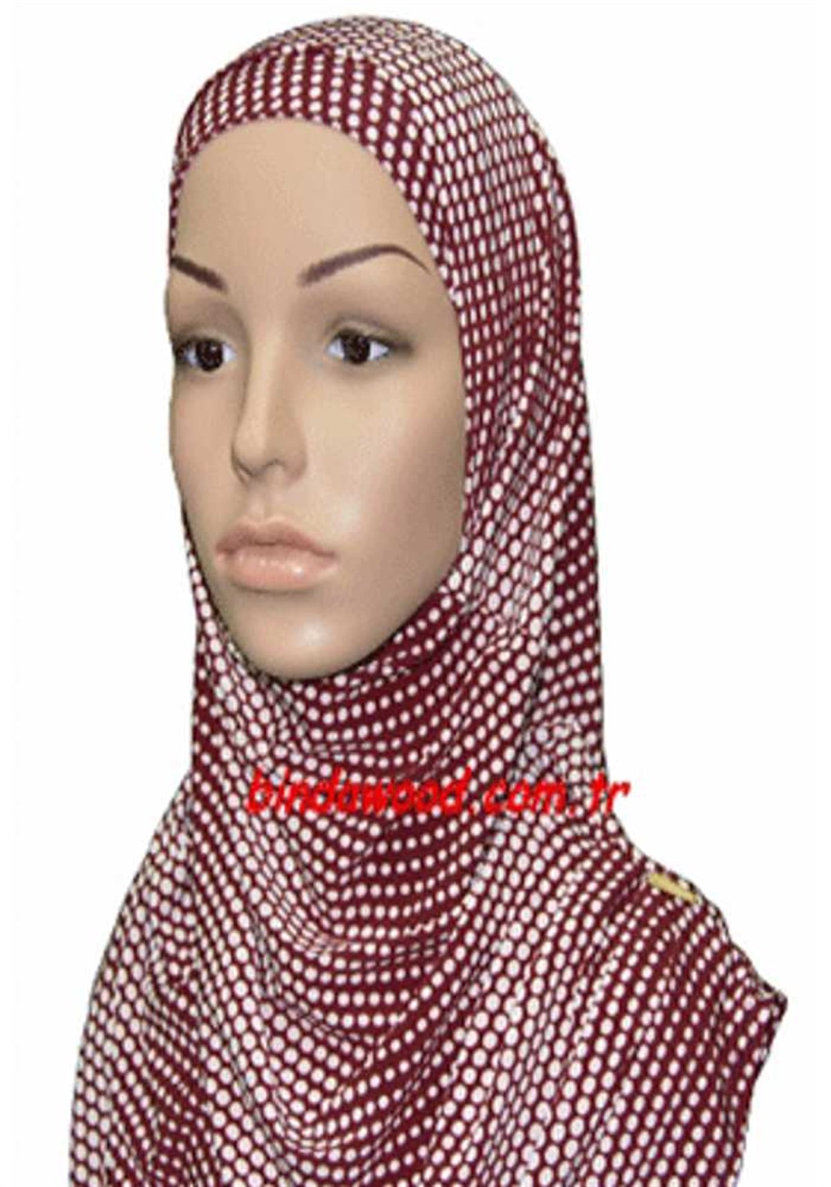 Bordo Puan Desenli Pratik Eşarp