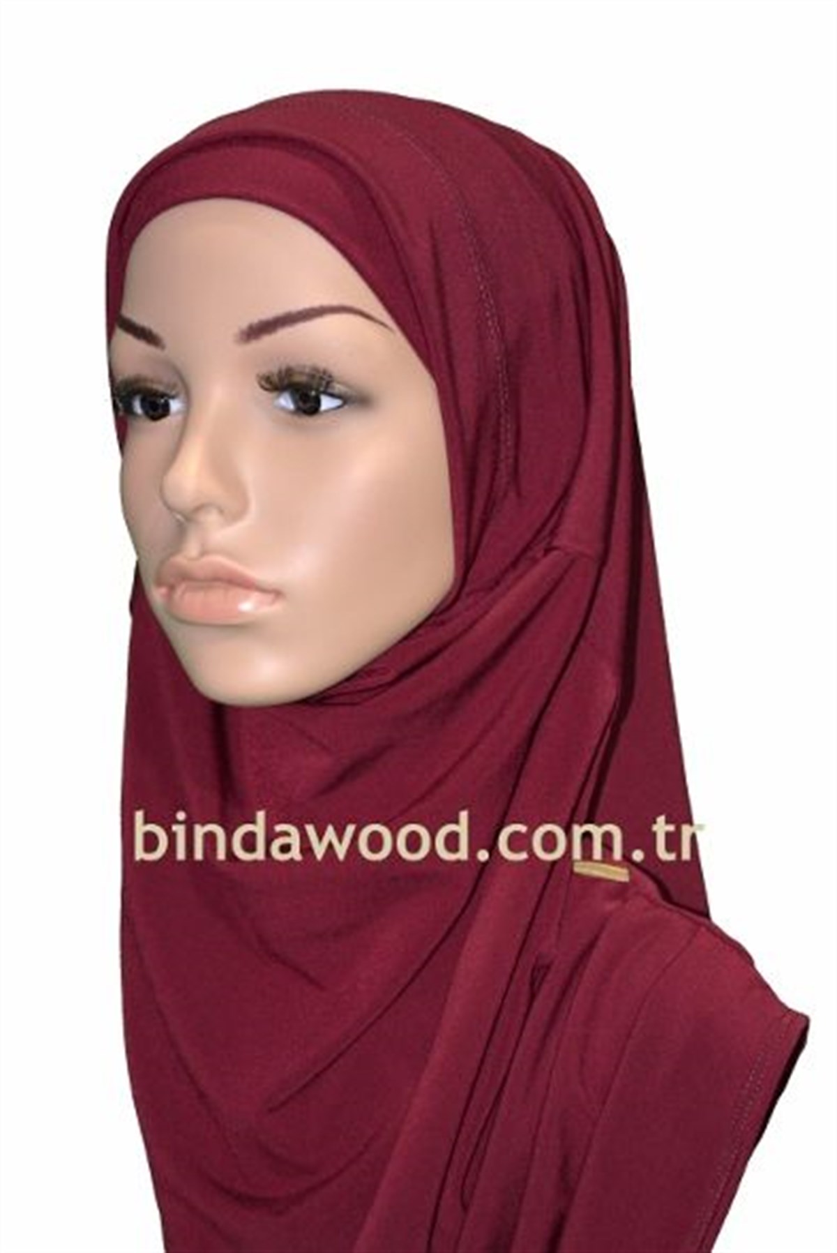 Bordo Renk Pratik Eşarp