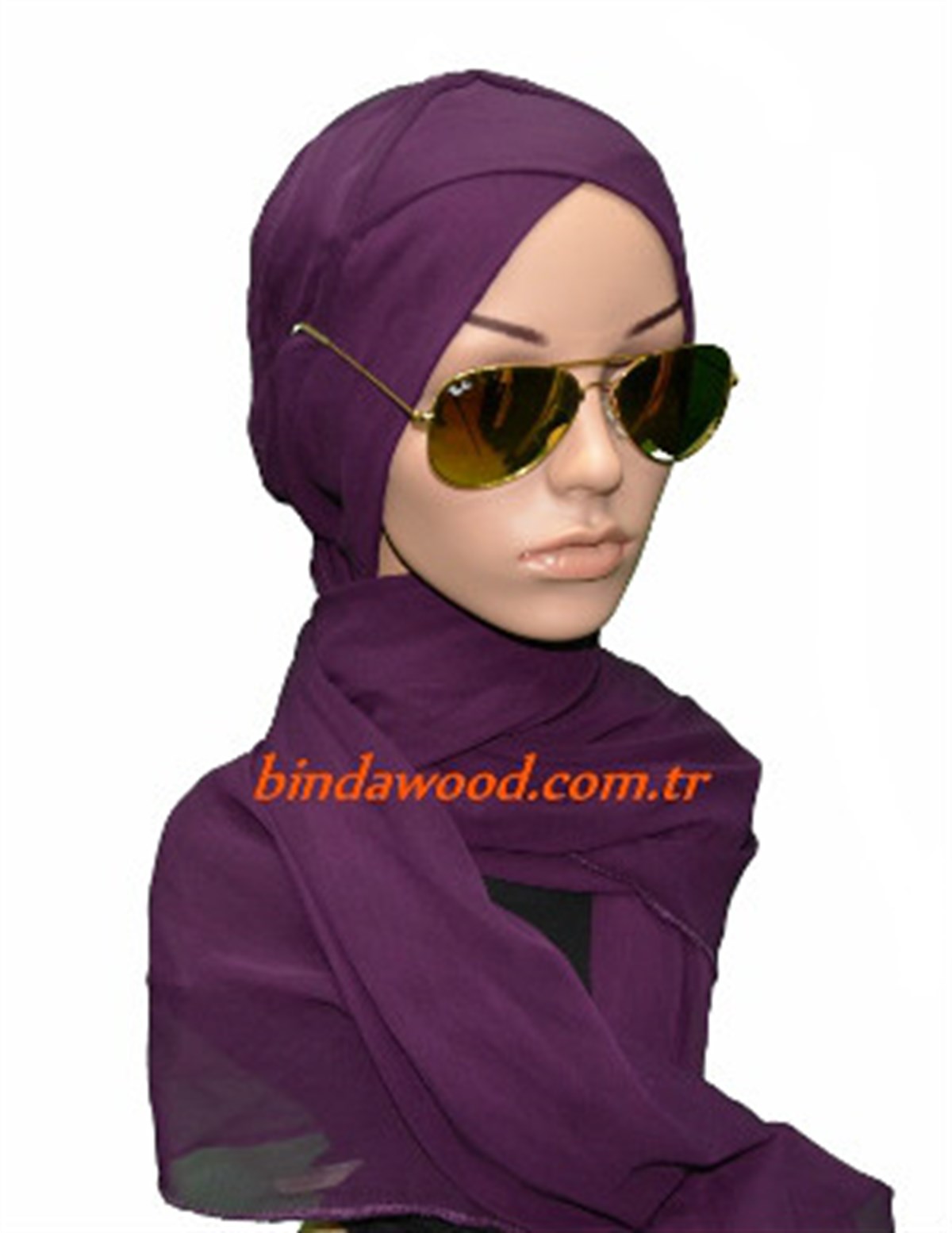 Çapraz Mor Bone Şal