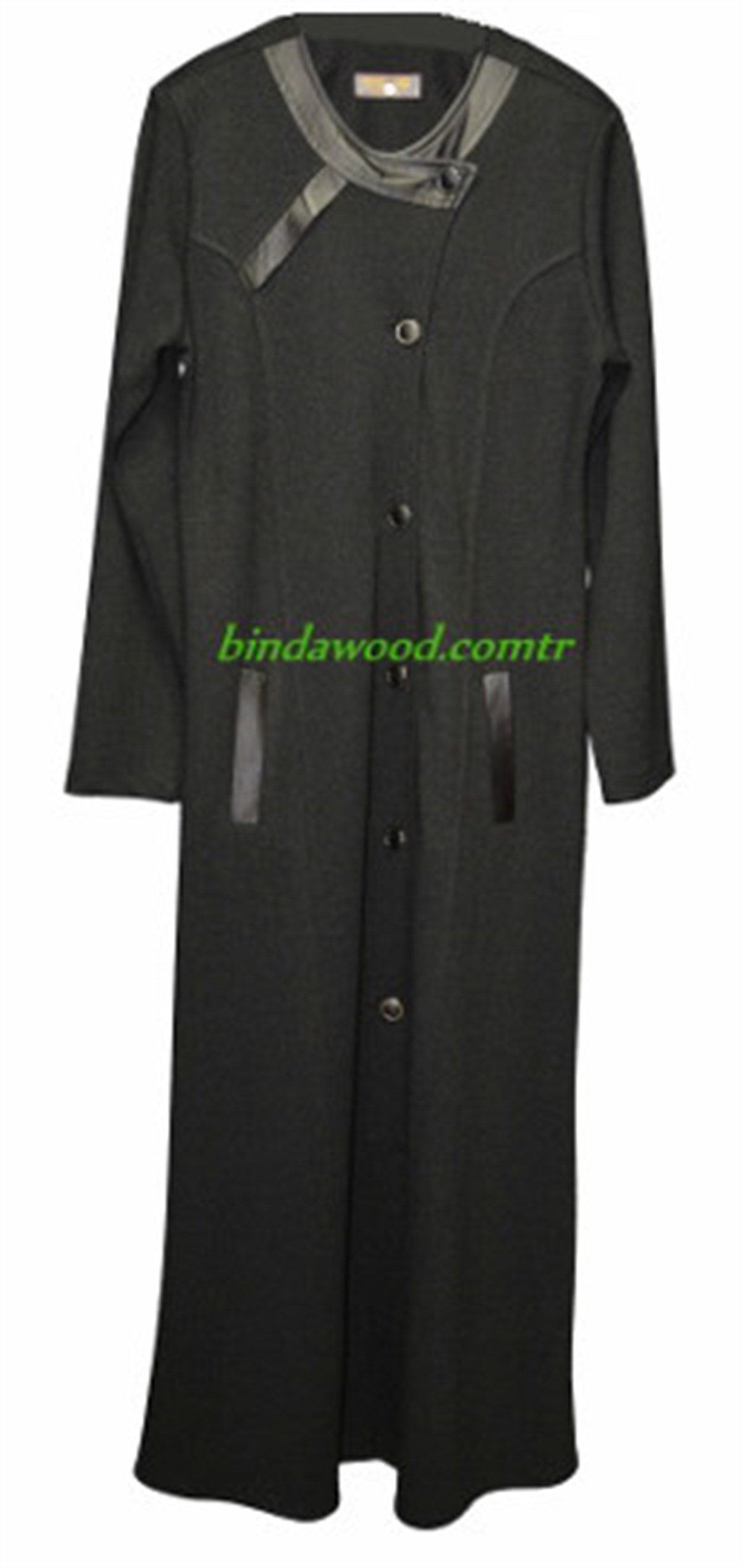 Deri Aksesuarlı Kışlık Ferace