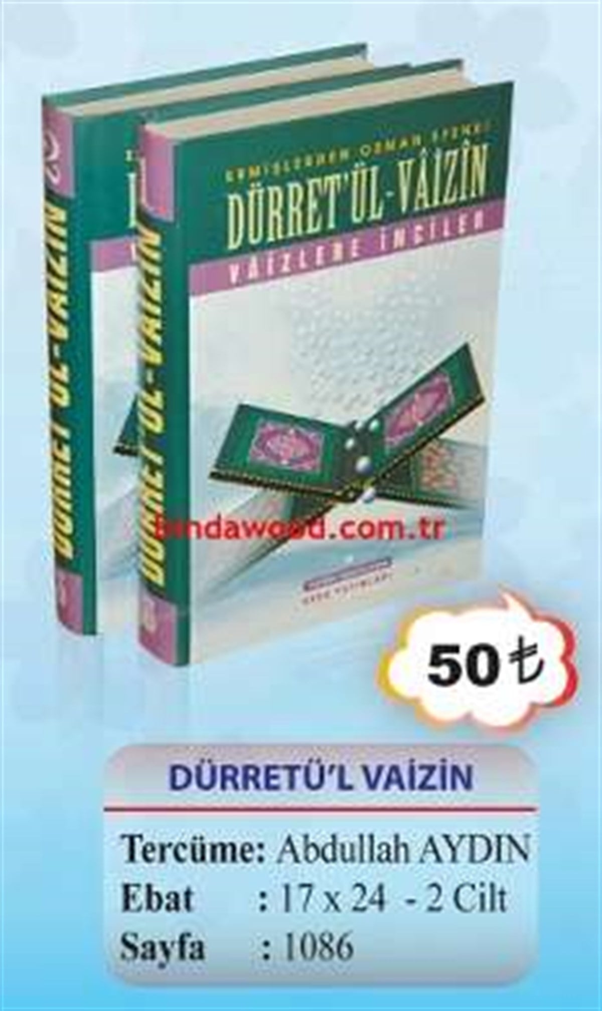 Dürret ül Vaizin 2 Cilt Takım