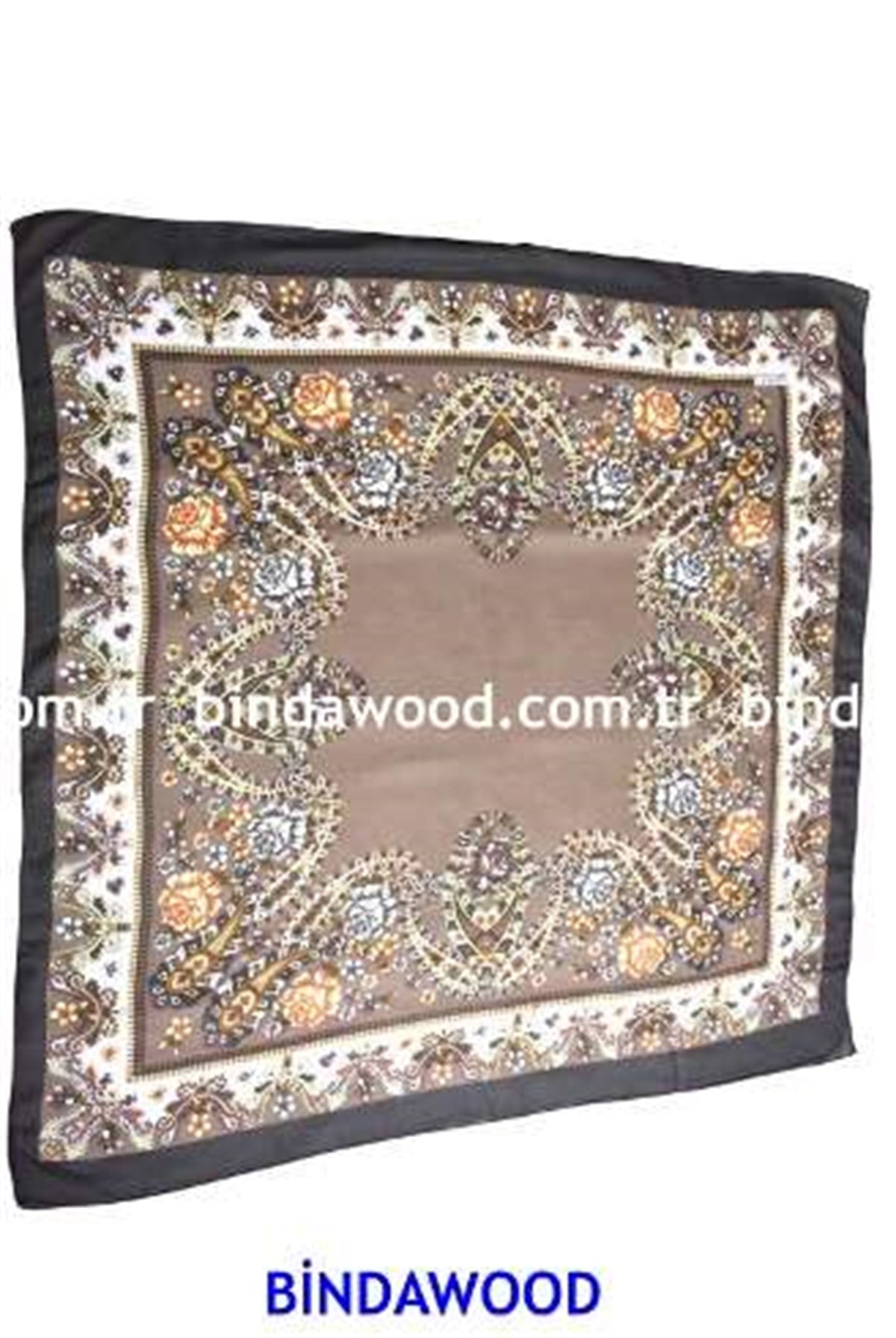 Başörtü Tesettür Eşarp Yazma Kahverengi