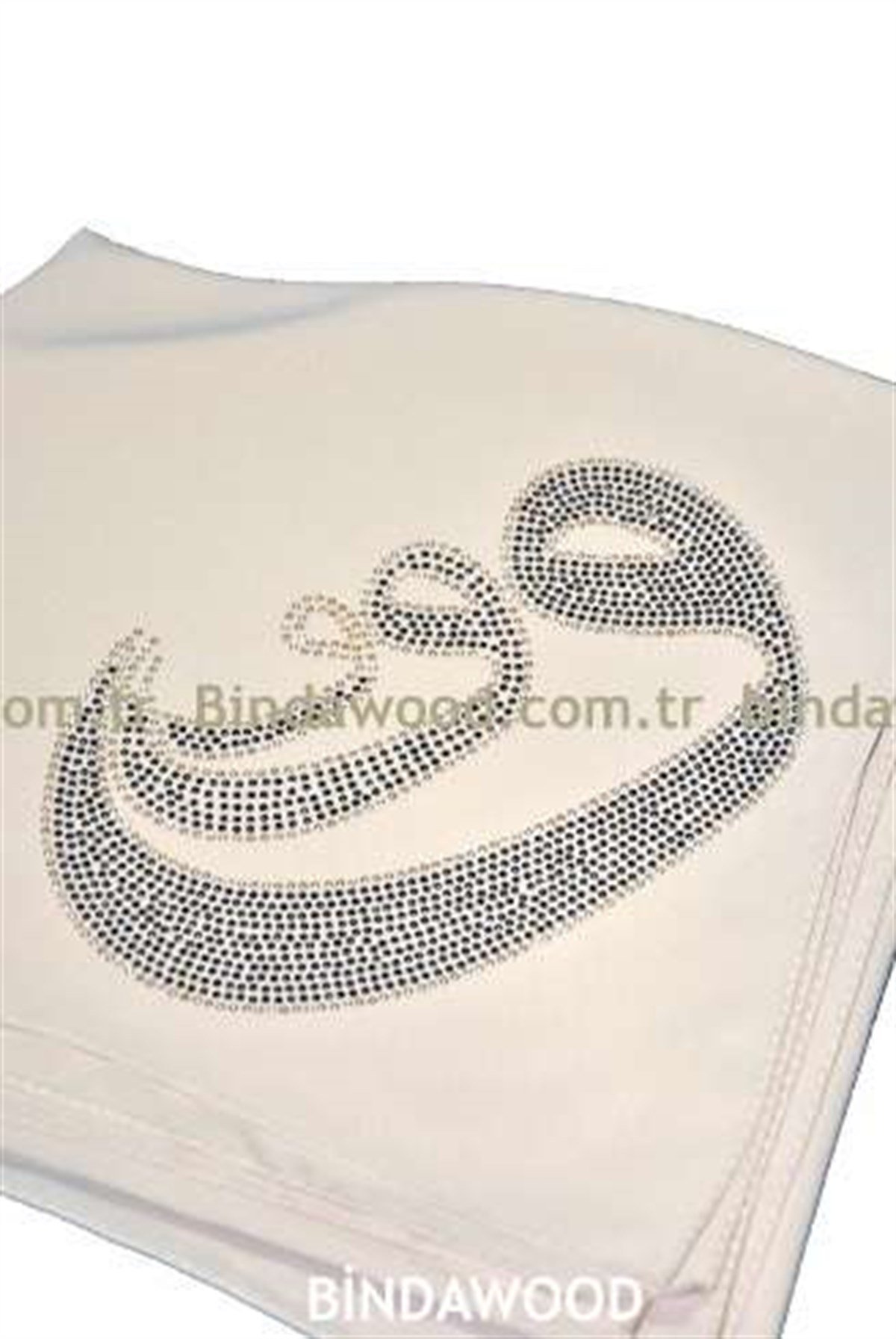 Beyaz Vav Taşlı Ferace Başörtüsü