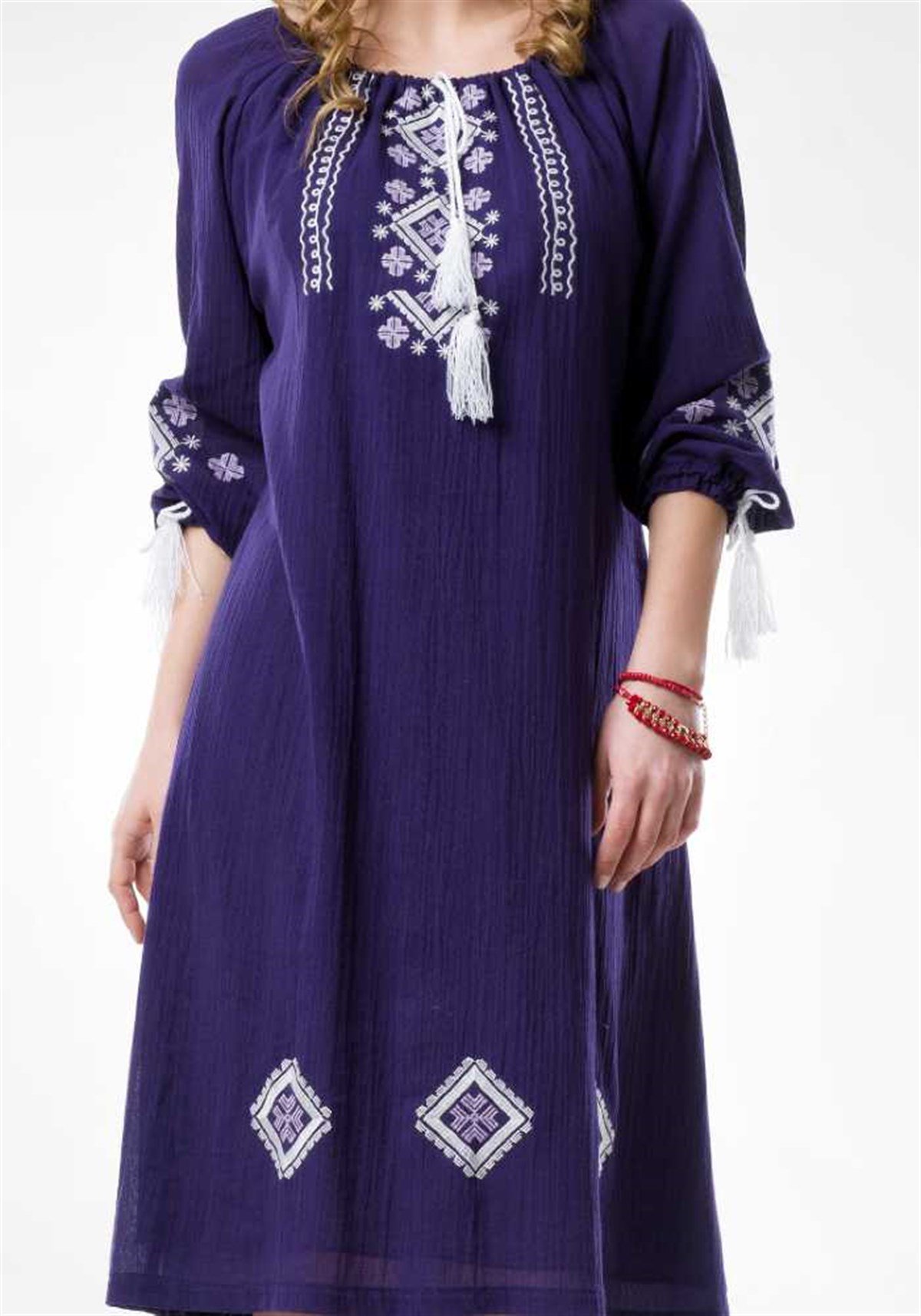 Esma Şile Bezi Elbise Lacivert