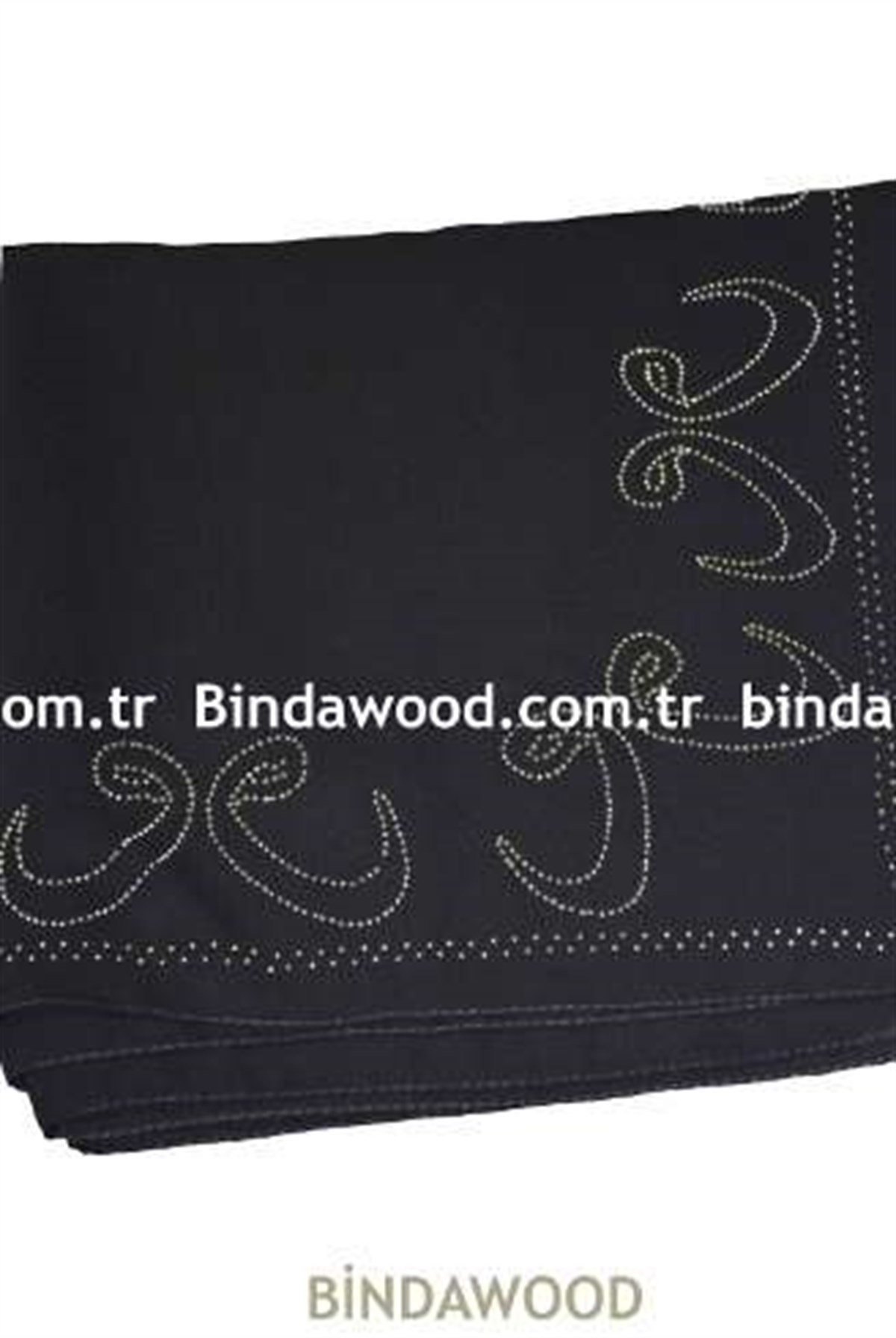 Ferace Başörtüsü Vav Parlak Taşlı  Tesettür Eşarp