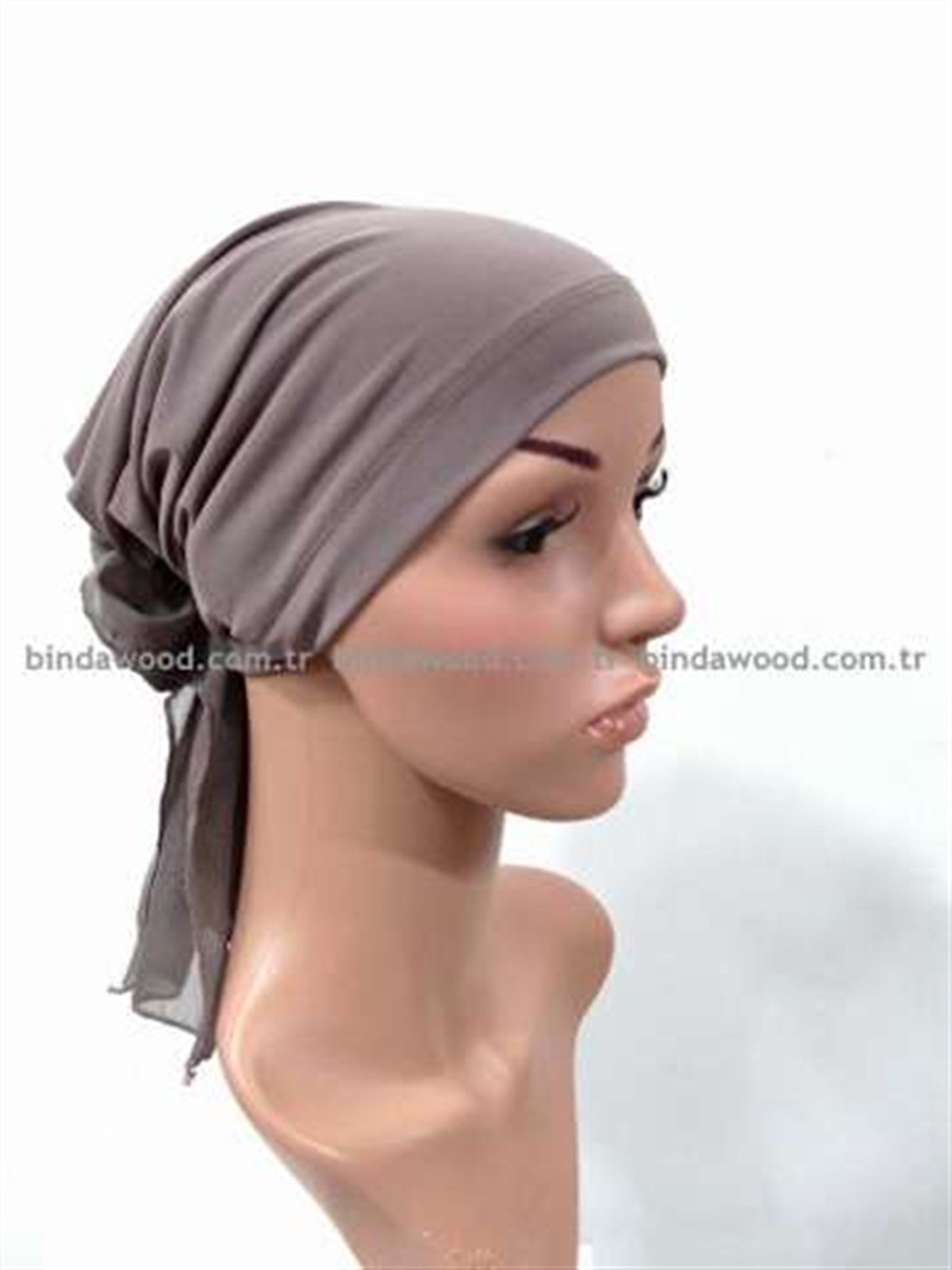 Fırfır Motifli Açık Kahve Hazır Türban