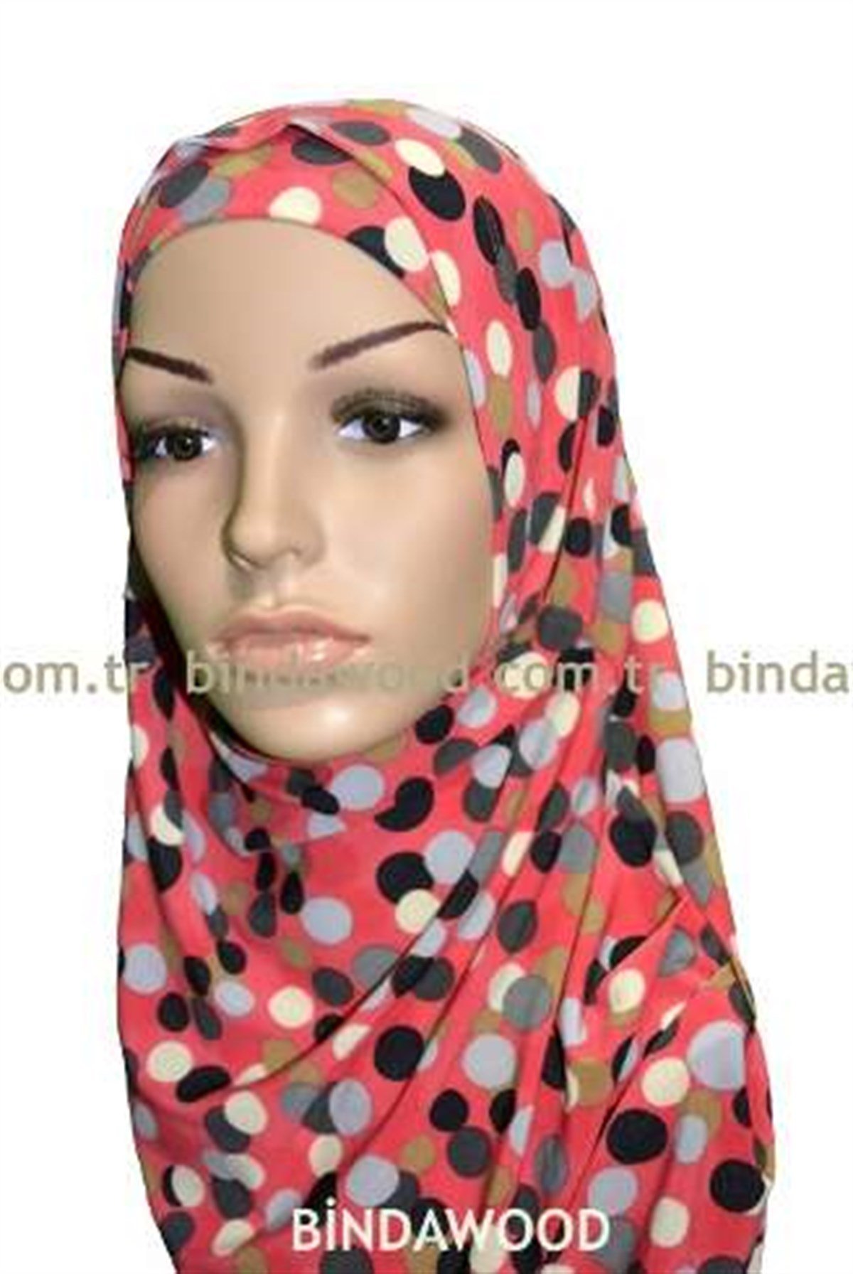 Fuşya Puanlı Pratik Eşarp