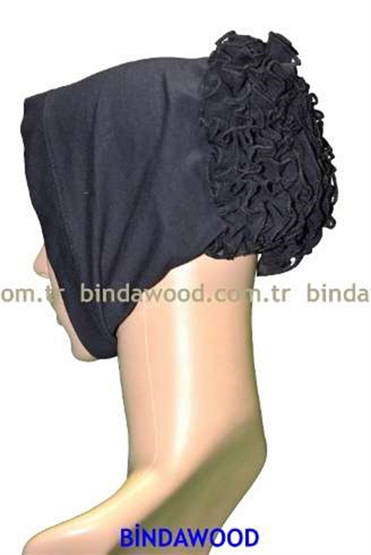 Geçmeli Kıvırcık Siyah Bone