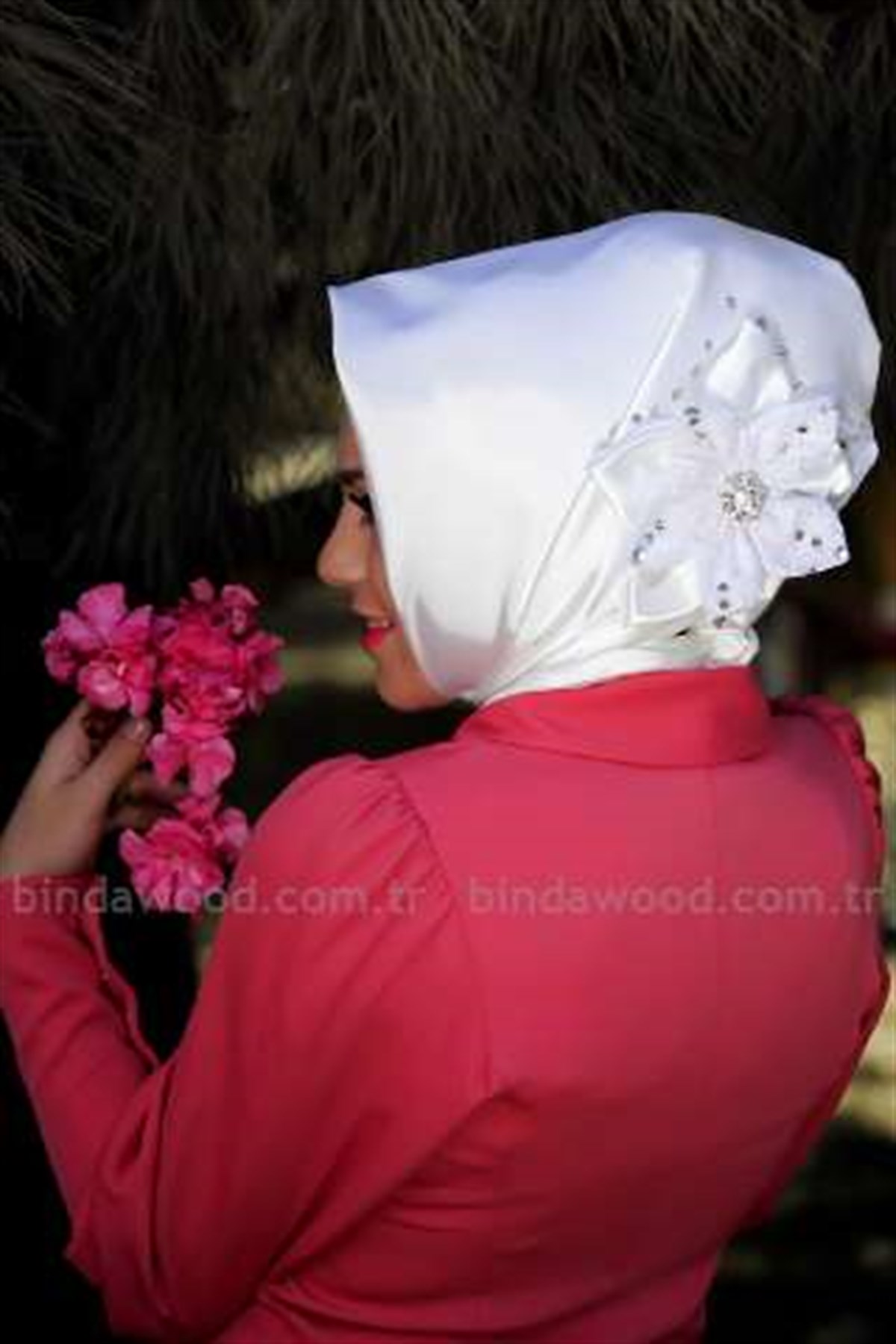 Gelin Beyaz Hazır Türban