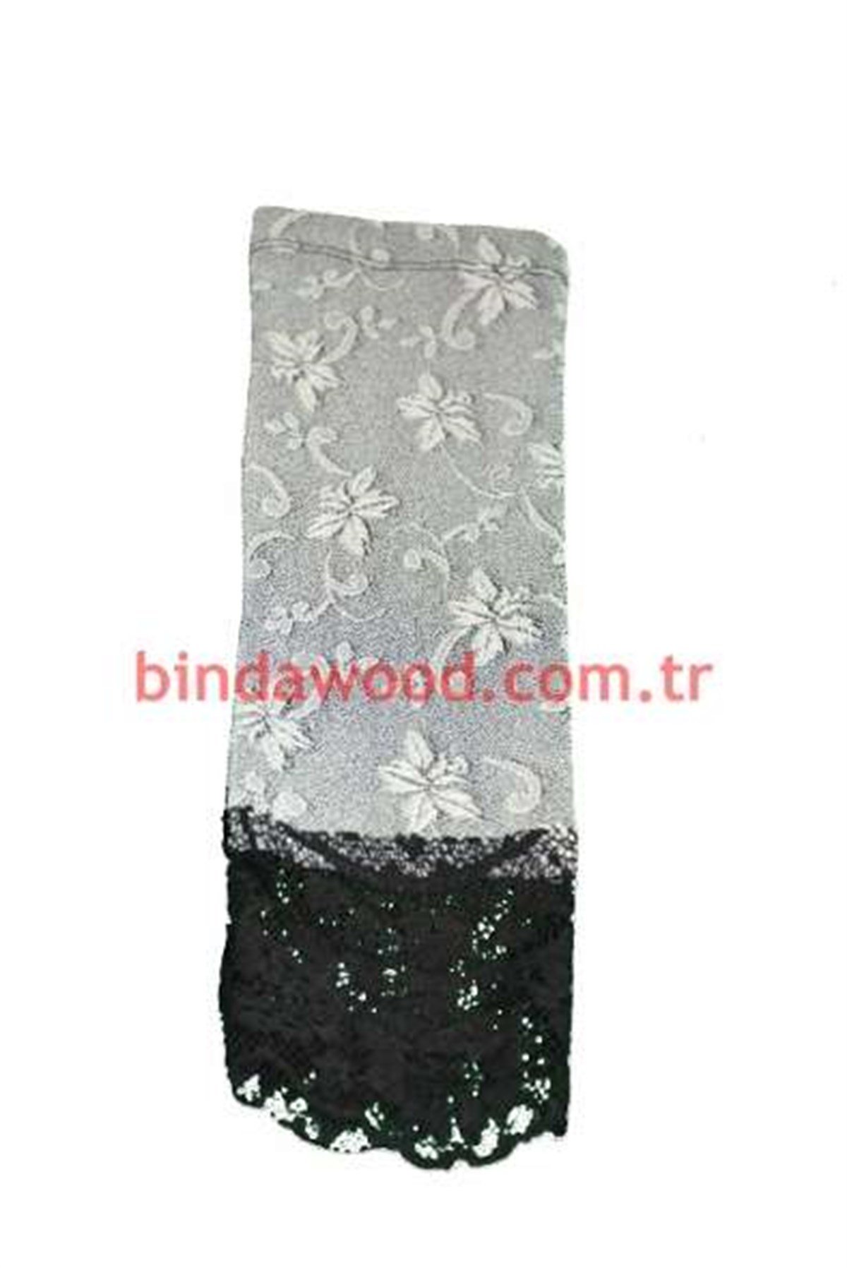 Gri Desenli Dantelli Kışlık Tesettür Kolluk