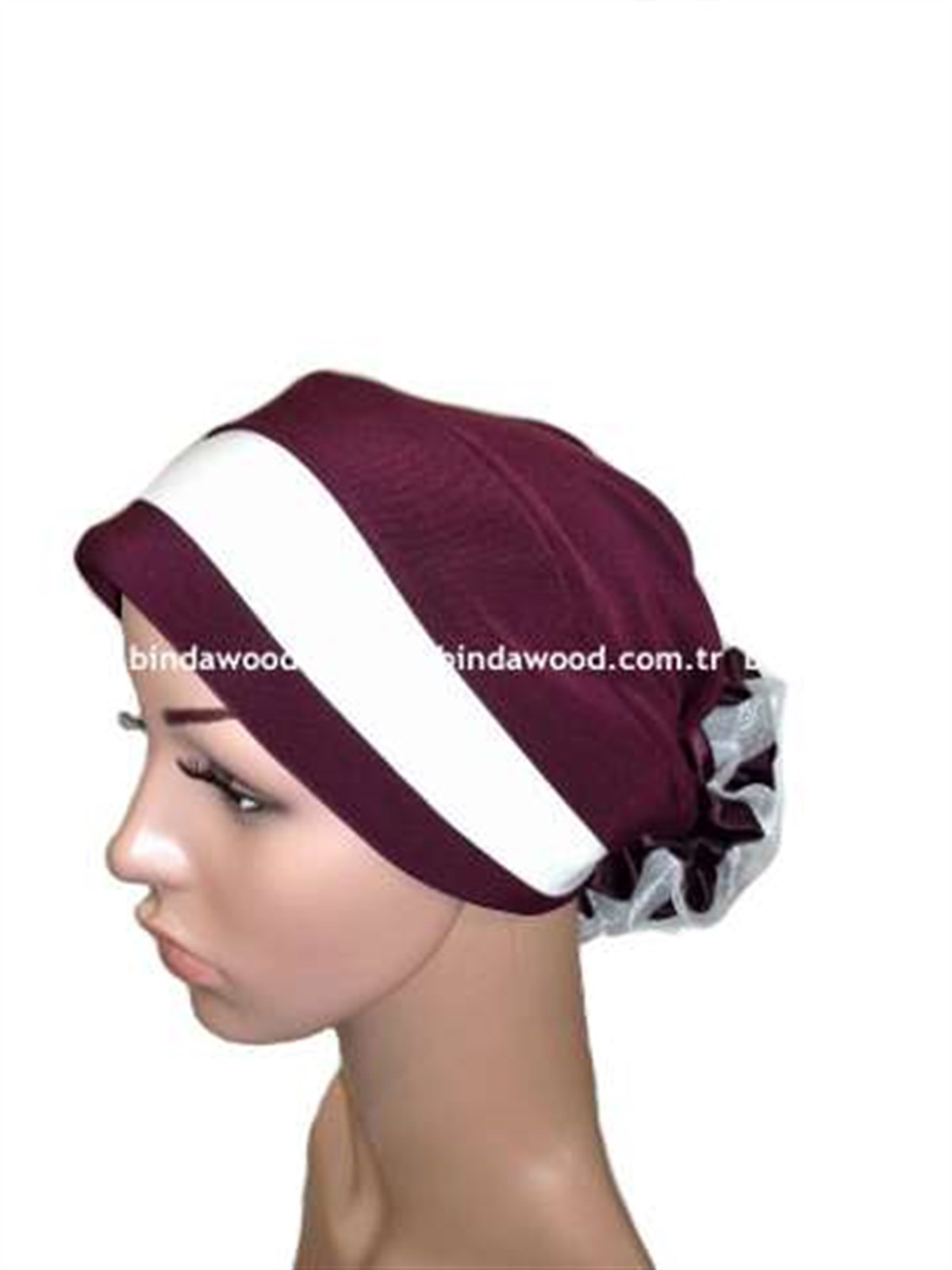 Güllü Hazır Türban Bordo
