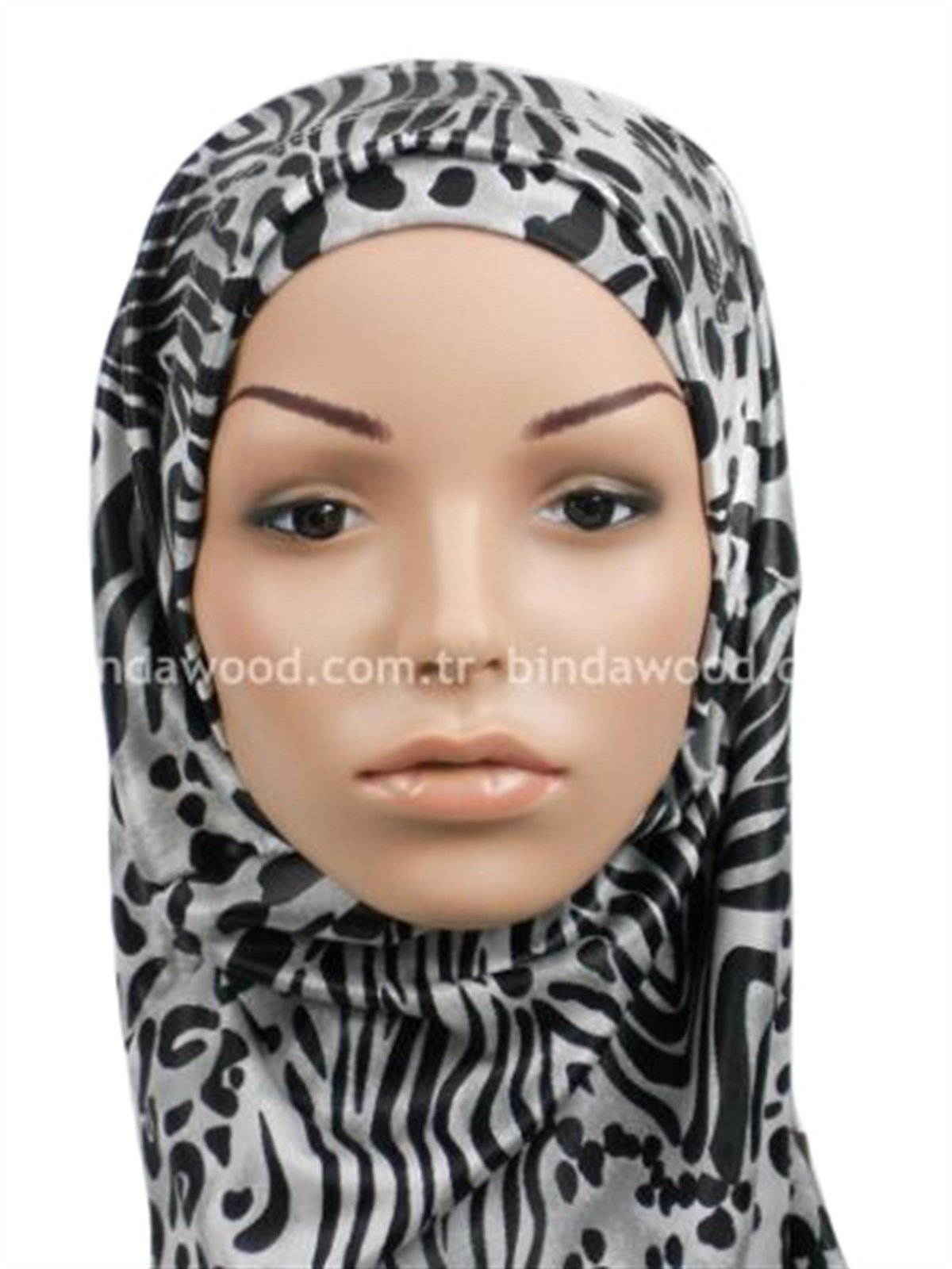 Gümüş Desenli Pratik Eşarp