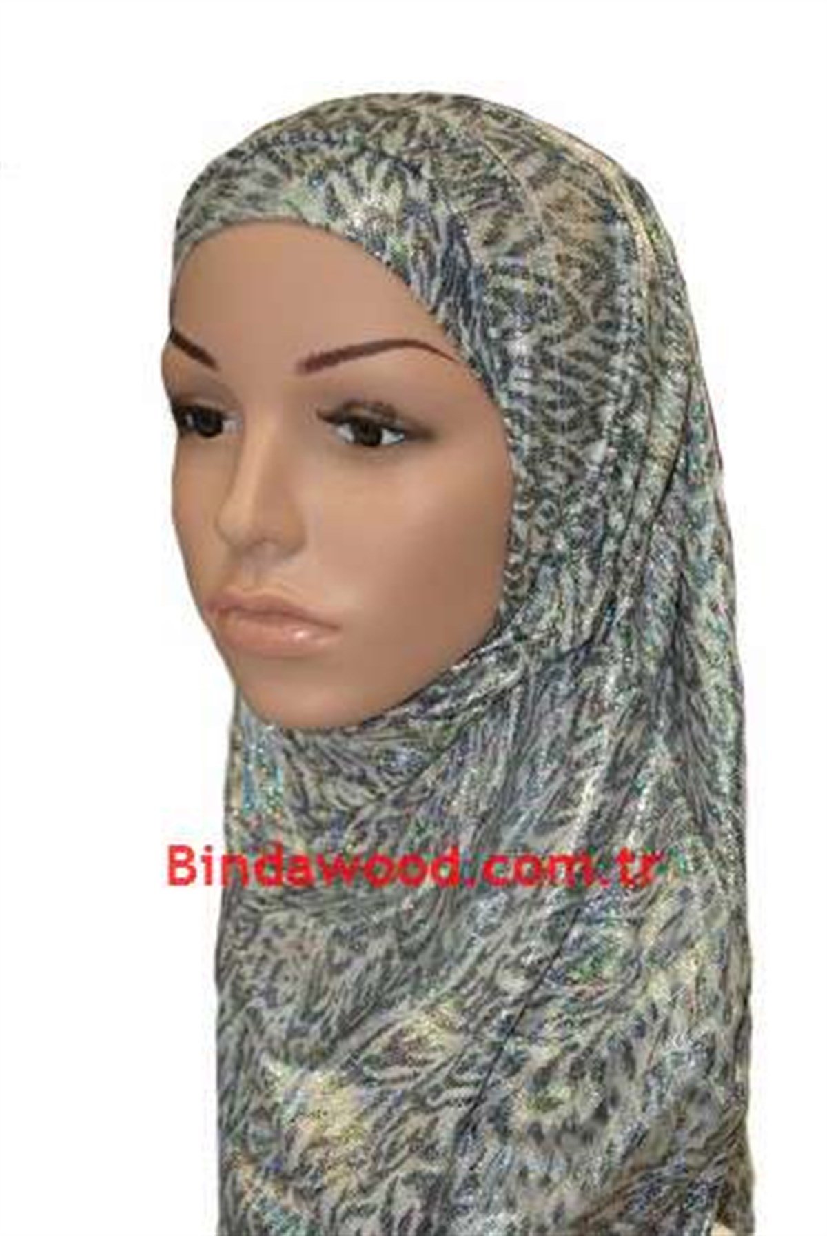 Gümüş Leopar Pratik Eşarp